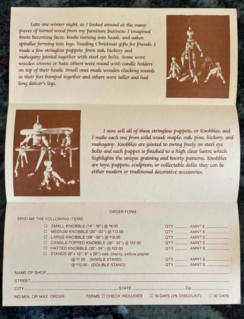 Knobbles brochure by Bruce Bennett 