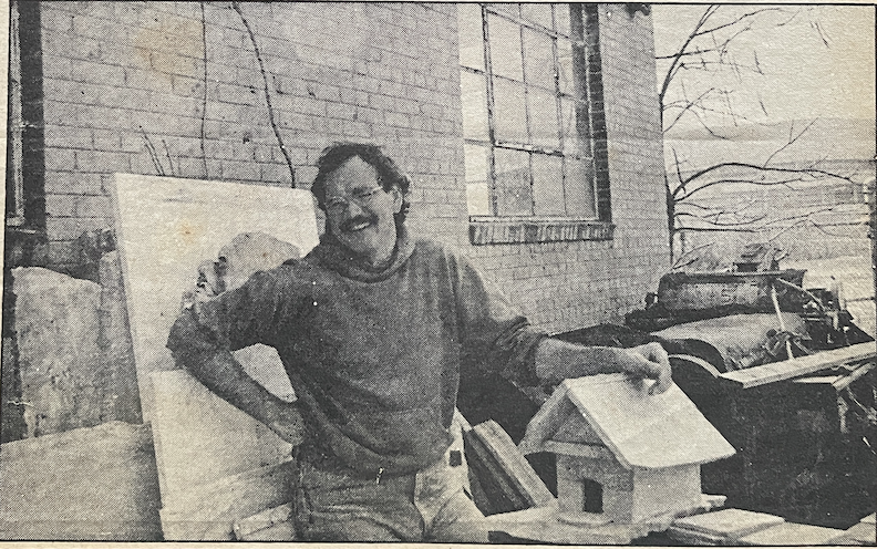 Knoxville News Sentinel newspaper clipping featuring Knoxville, TN sculptor Bruce Bennett Art in the Park