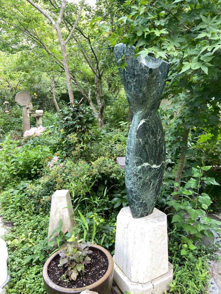 Marble torso sculpture by Knoxville, TN sculptor Bruce Bennett