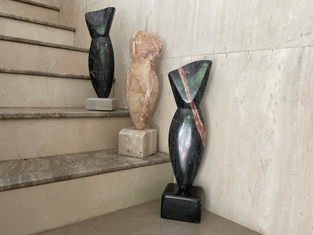 Marble torso sculptures by Bruce Bennett, Knoxville, TN