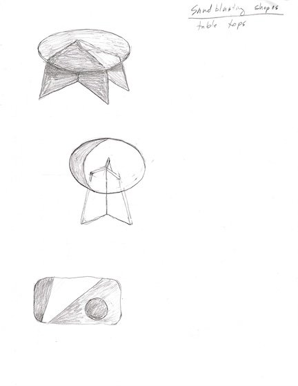 Table concept sketches by Bruce Bennett