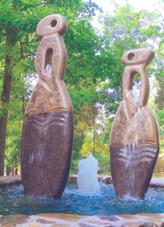 Fountain designed by Sandi Burdick for her South Knoxville Garden fabricated by Bruce Bennett