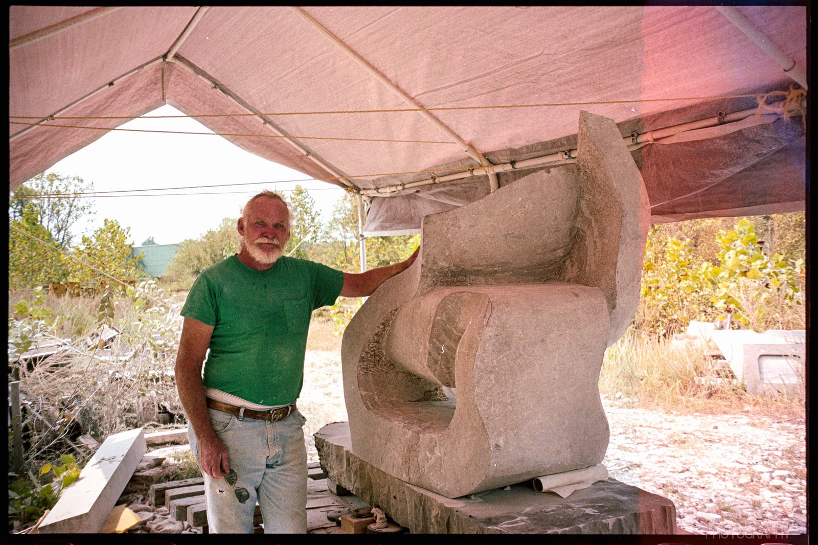 Sculptor JD Adcoc Tennessee marble sculpture from Bruce Bennett’s 1998 sculpture symposium at Custom Marble & Design in the historic Candoro Marble building in Knoxville