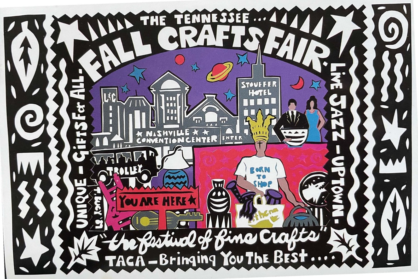Tennessee Fall Crafts Fair show card by the Tennessee Arts and Crafts Association from Bruce Bennetts memorabilia.